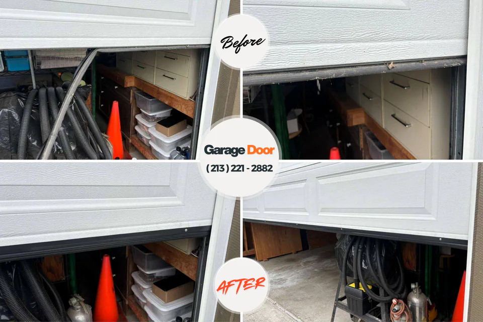 Before and after: garage door repair West Wyoming, PA